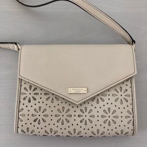 Kate spade beige eyelet leather crossbody